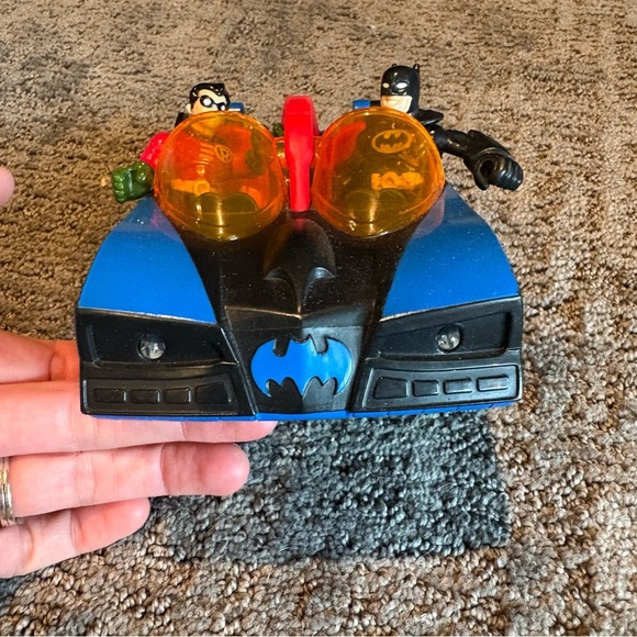 Fisher Price Imaginext DC Super Friends Batmobile Batman & Robin w/orange disc - Picture 3 of 8